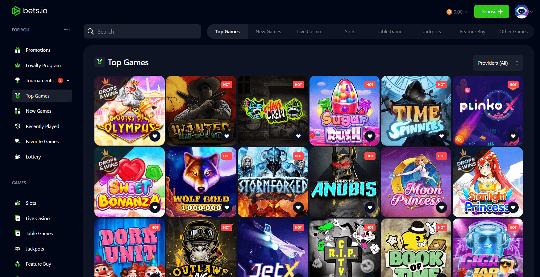 Bets.io Casino Games