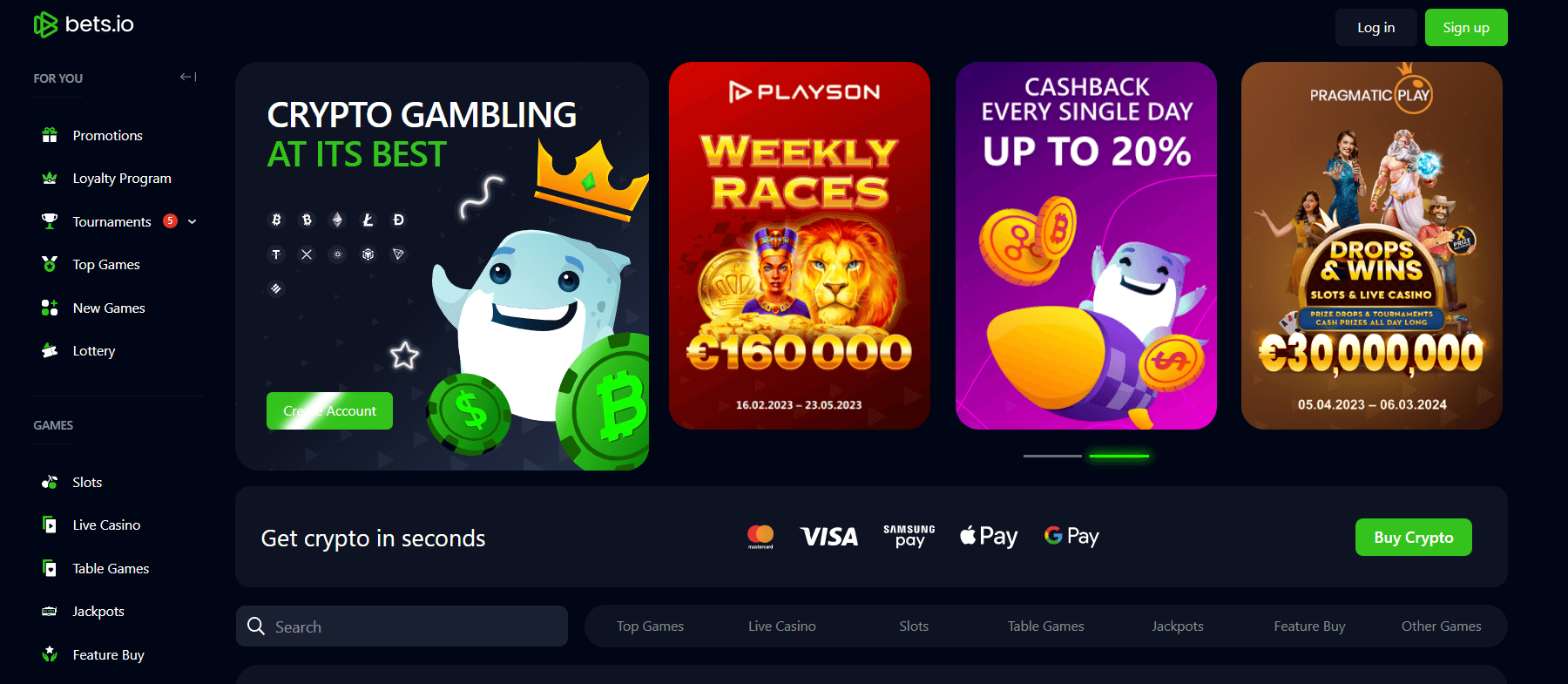 Bets.io Homepage