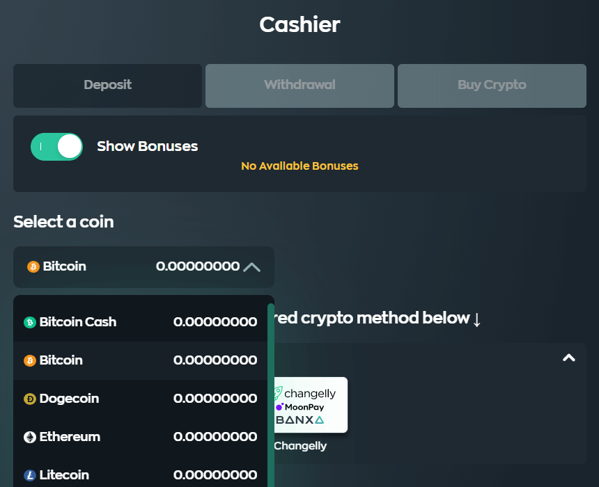 Vave Deposit Page