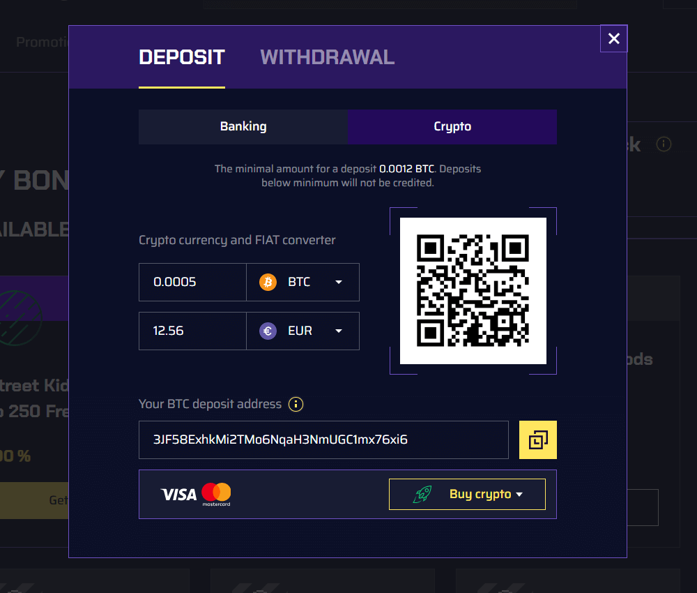 Justbit Deposit Page