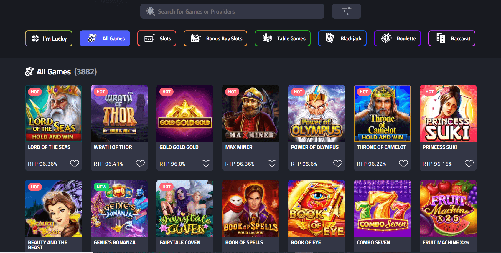 mBitcasino.io Games