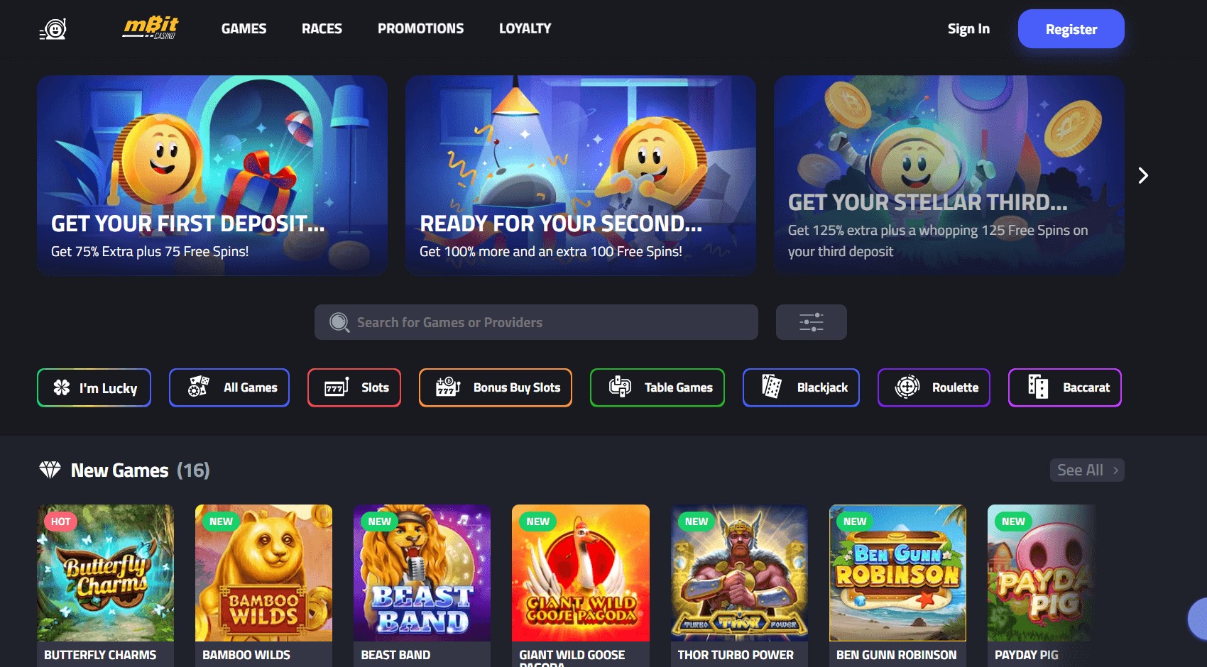 mBitcasino.io Home page
