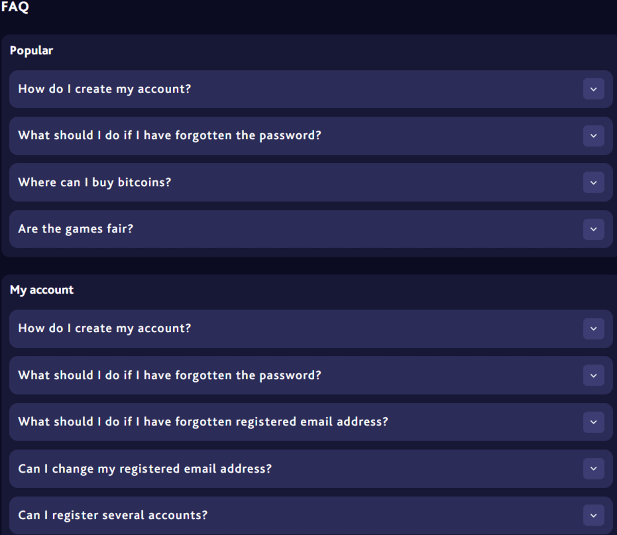 7bitcasino FAQ Section