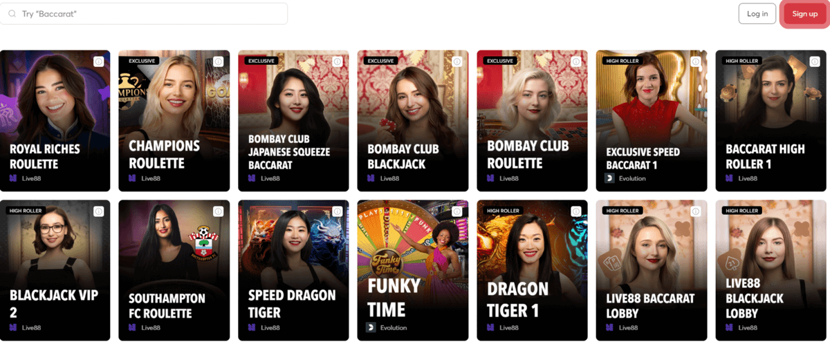 Bitcasino Live Games