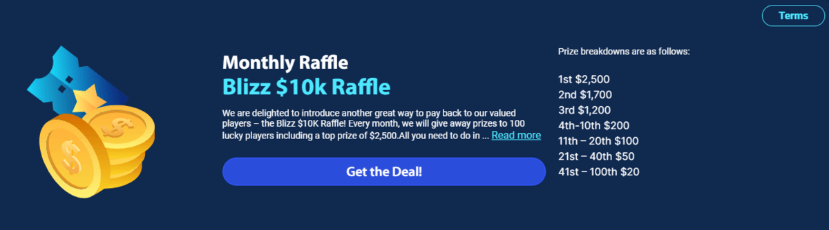 Blizz Monthly Raffle Bonuses