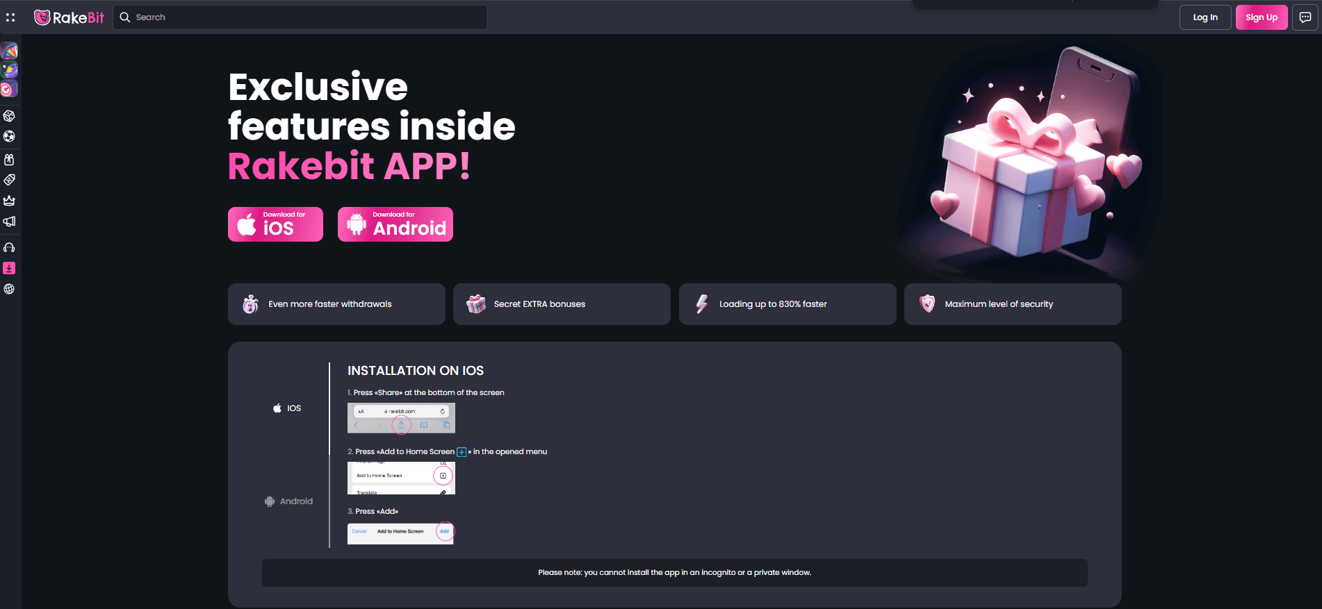 Rakebit App Downloading