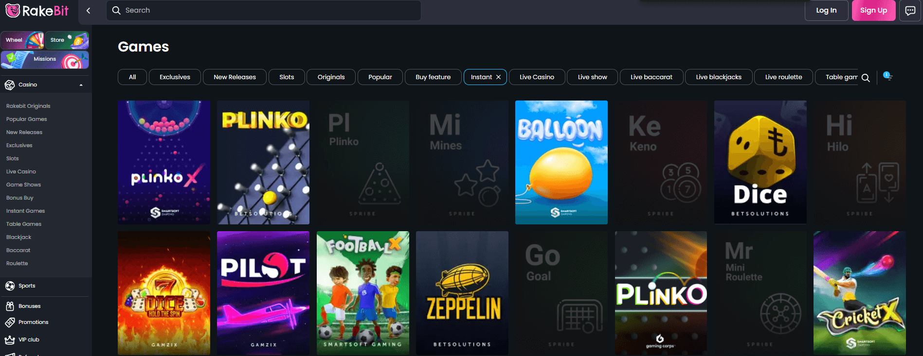 Rakebit Instant Game